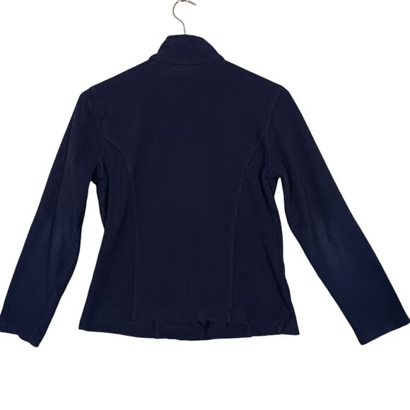 Petite Sophisticate Fleece Sweatshirt Size Small Blue High Neck Henley Zipper - Picture 5 of 8